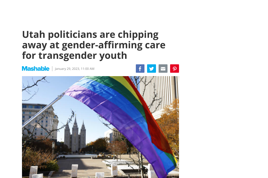 Utah Governor Signs Bill Banning Gender-Affirming Health Care for Transgender Minors