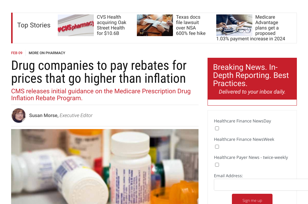 Medicare Prescription Drug Inflation Rebate Program Announced by CMS