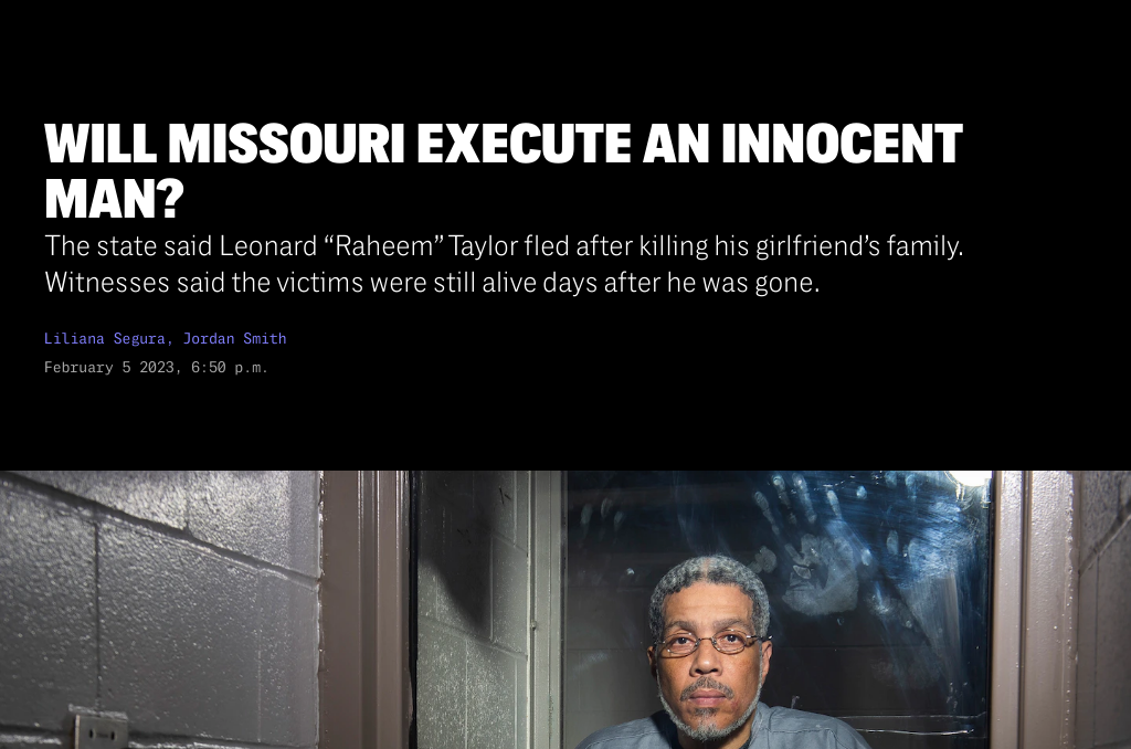 The Tragic Execution of Leonard Taylor: Missouri’s Risk of Executing the Innocent