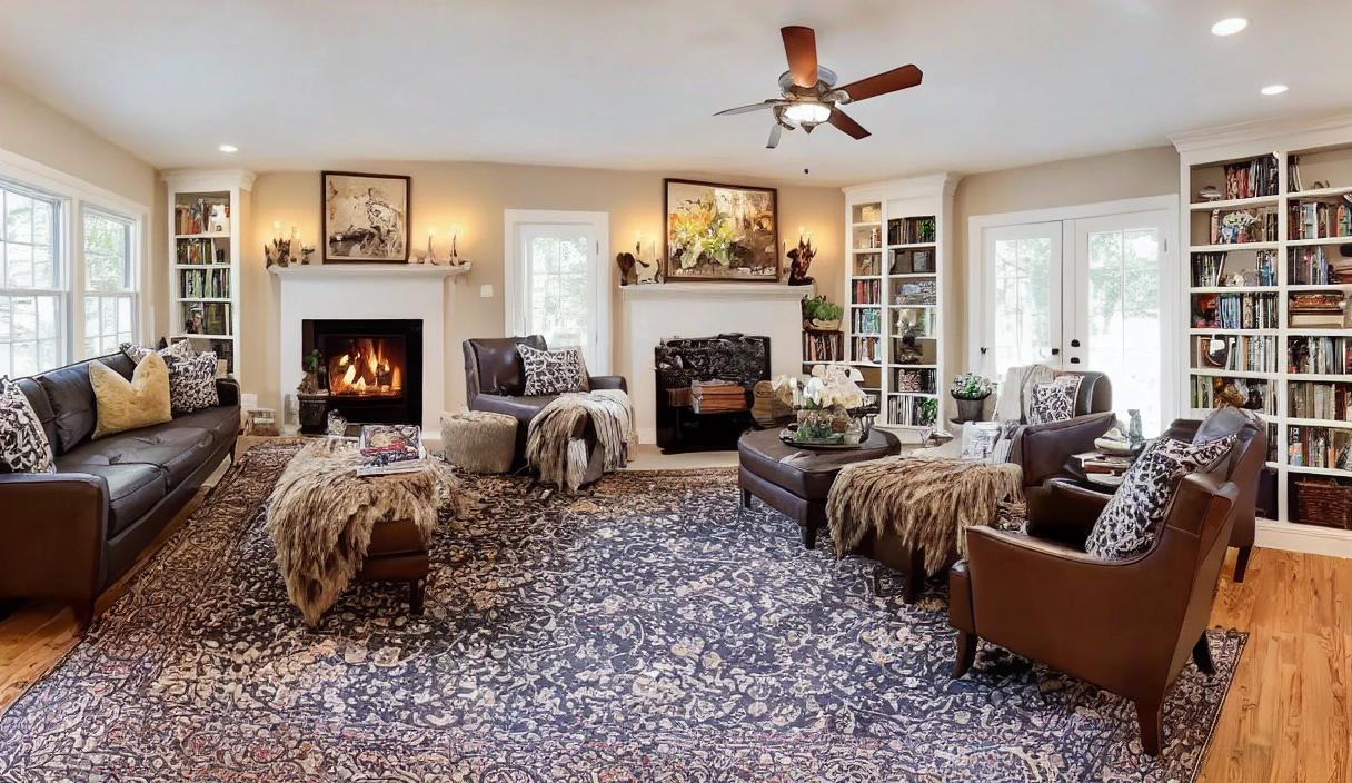 A cozy and inviting living room with a fireplace