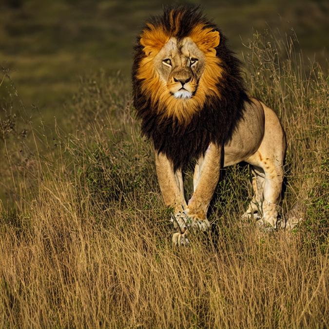 A majestic and powerful lion