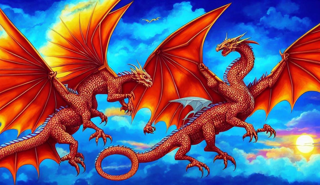 A stunning digital painting of a majestic dragon
