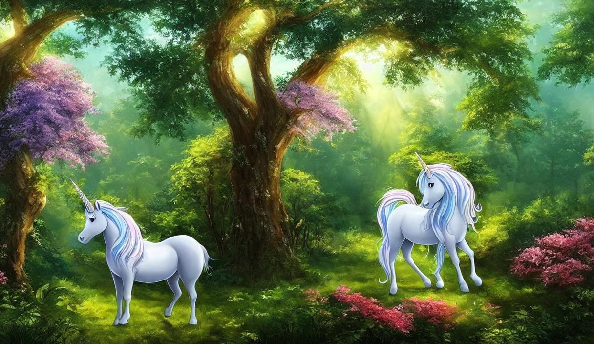 A stunning digital painting of a mythical unicorn
